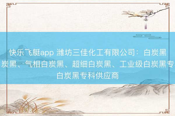 快乐飞艇app 潍坊三佳化工有限公司:白炭黑、疏水白炭黑、气相白炭黑、超细白炭黑、工业级白炭黑专科供应商
